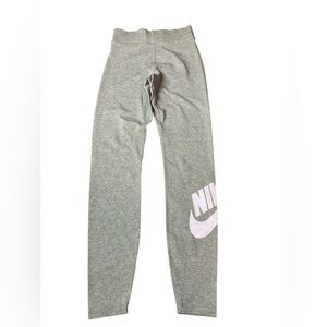 Nike Essential Futura High-Rise Logo Leggings | XS Grey White